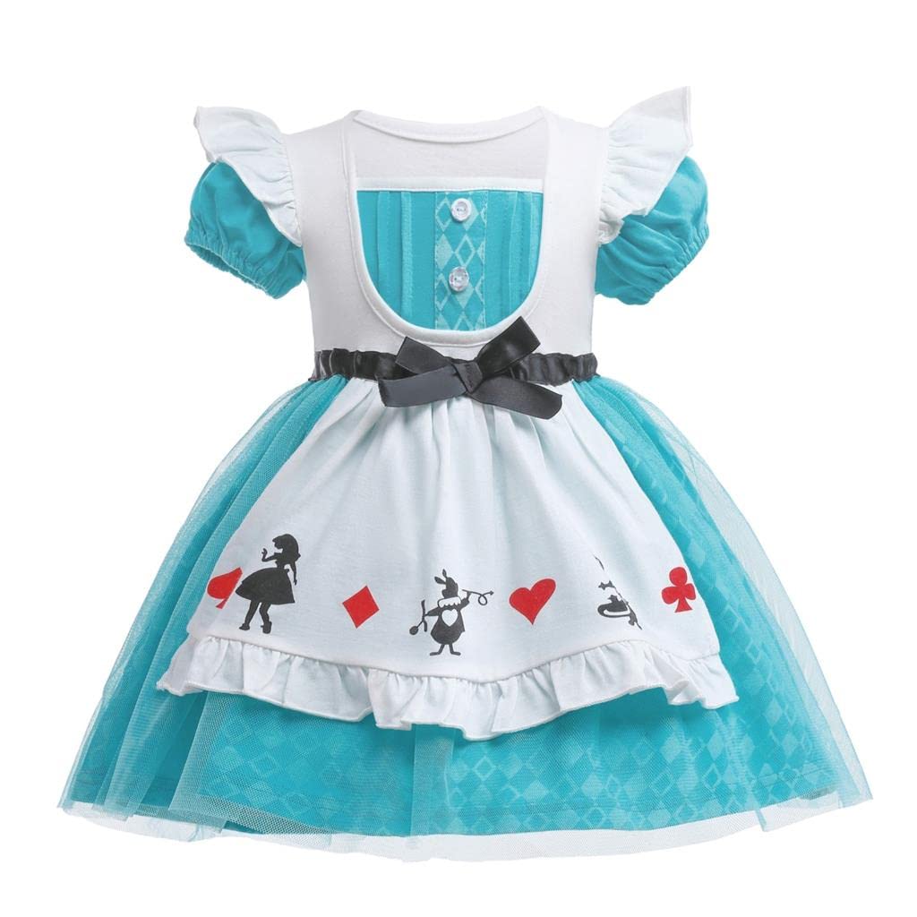 Dressy Daisy Tulle Dress For Toddler Girls Halloween Fancy Party Costume Summer Outfits Size 4T Blue, Style 24