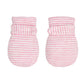 Newborn Baby No Scratch Mittens Stay On, 100% Cotton Breathable, Adjustable Infant Gloves For Baby Boys Girls Mittens (Pink Stri