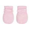 Newborn Baby No Scratch Mittens Stay On, 100% Cotton Breathable, Adjustable Infant Gloves For Baby Boys Girls Mittens (Pink Stri