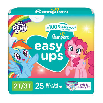 Pampers Training Pants - Easy Ups Girls & Boys - Size 2T-3T, 25 Count, My Little Pony Potty Underwear (Packaging May Vary)