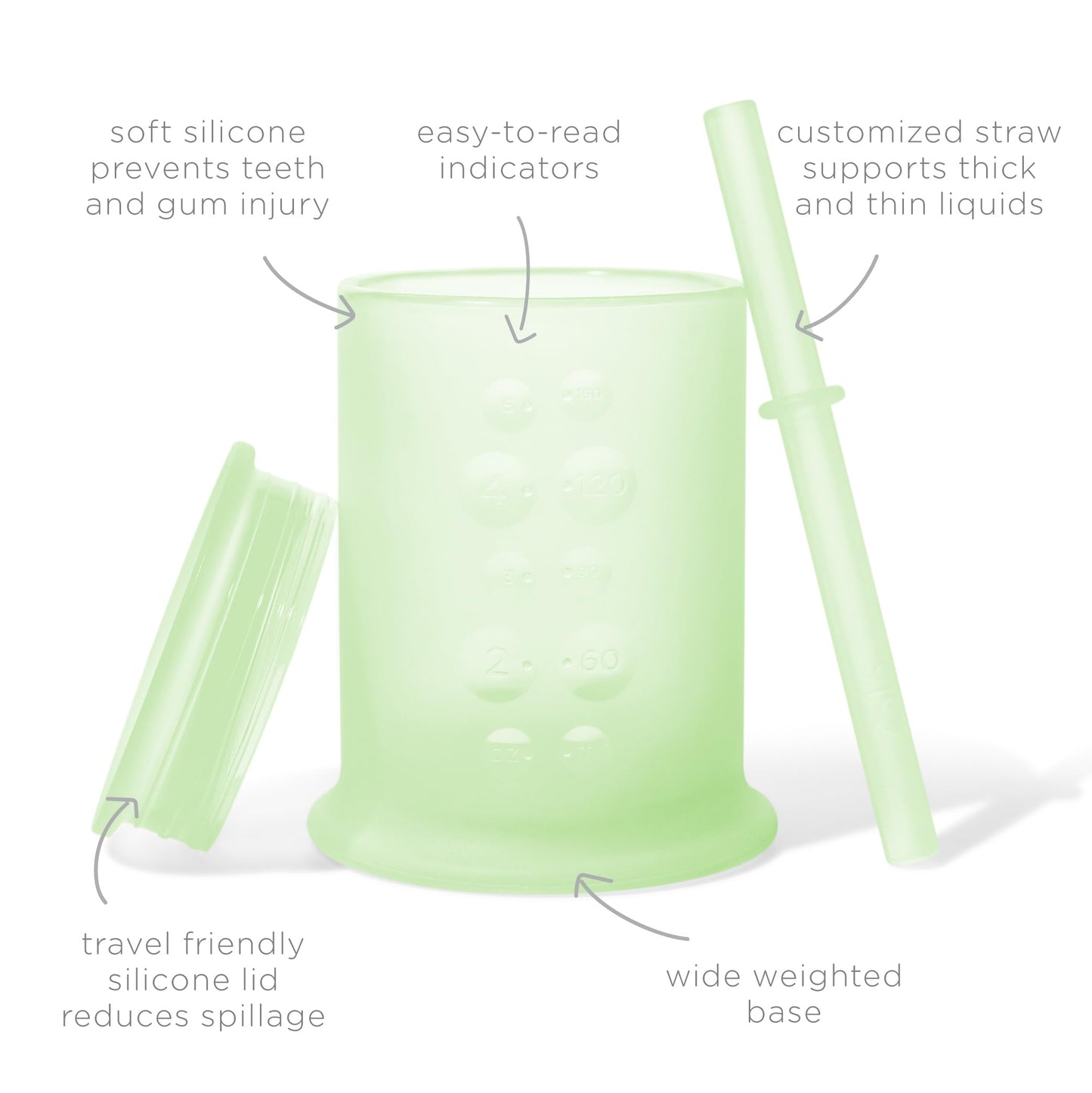 Olababy Silicone Training Cup With Straw Lid  Babies Water Drinking Cup  6+ Mo Infant To 12-18 Months Toddler  Sippy Cup For Kid