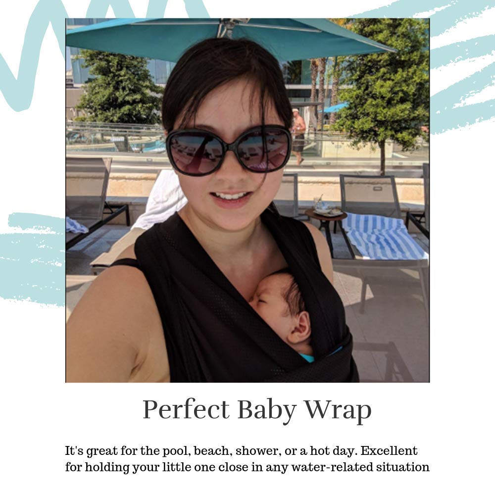 Vlokup Baby Wrap Sling Carrier for Newborn, Infant, Toddler, Kid | Breathable Lightweight Stretch Mesh Water Sling | Nice for Su