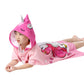 Athaelay Soft Swim Cover-Ups For 3 To 10 Years Old Kids Big Girls' Pink Unicorn Hooded Bath Beach Poncho Towel With Drawstring B