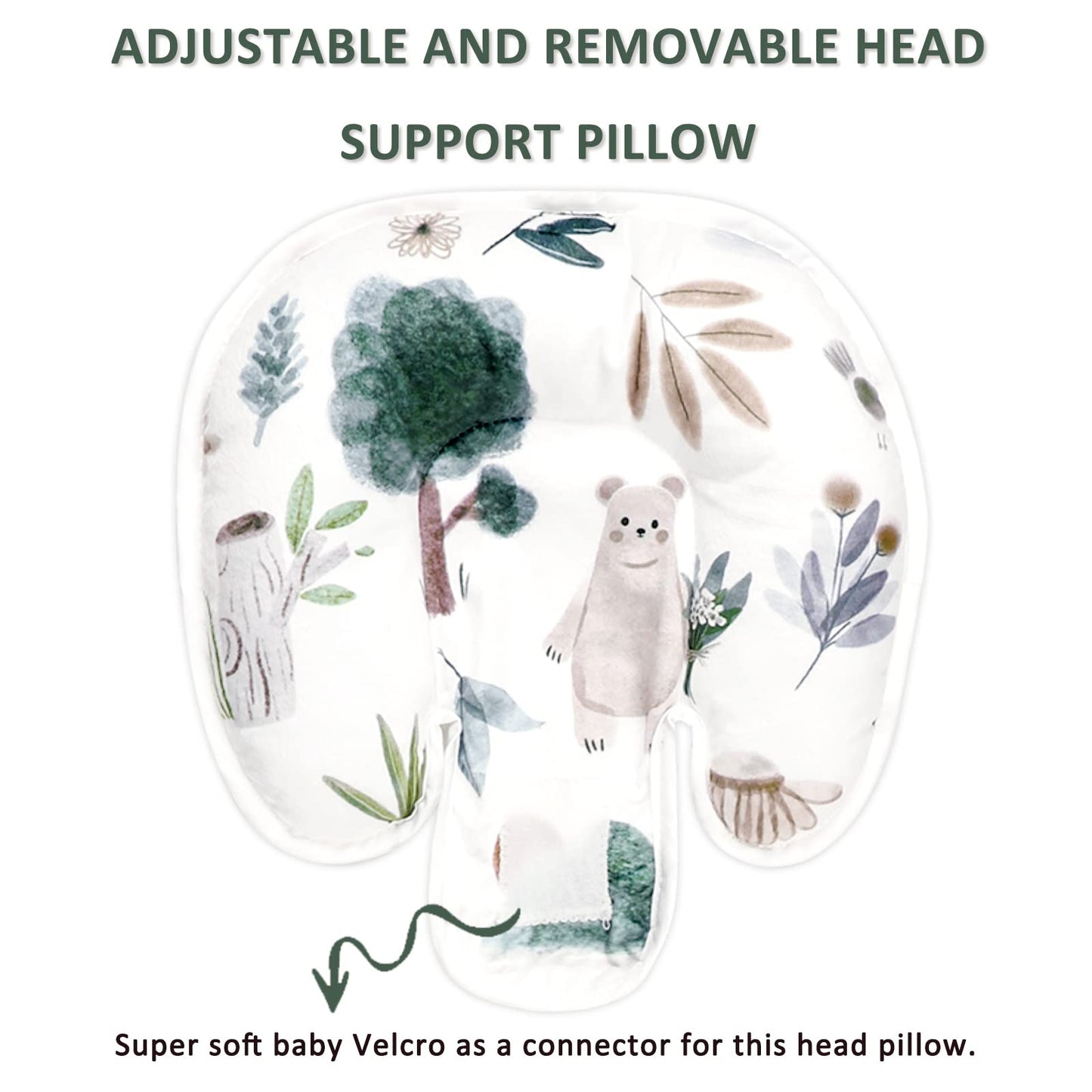 Caruili 2-In-1 Baby Carseat Head Support, Infant Car Seat Insert For Newborn Girls Boys, Extra Soft Baby Support Pillow For Cars