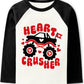 Kids I Crush Hearts Monster Truck Toddler Boys Valentine'S Day T-Shirt Toddler Vday Clothes Long Sleeve Raglan Tops Size 5