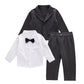 Baby Boys' Blazer Long Sleeves Shirts Pants Gentleman Suit 3 Pieces Sets Black 4-5 Years