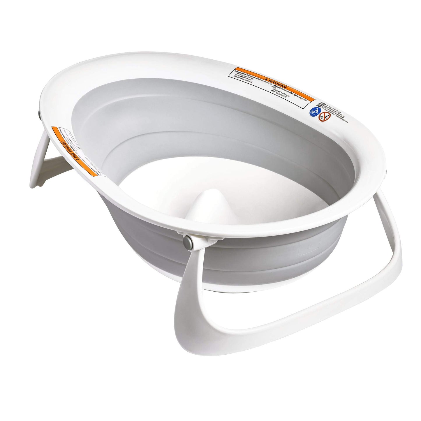 Boon Naked Collapsible Baby Bathtub - Adjustable 2-Position Collapsible Baby Bath for Travel - Recline or Sit Up for Infants and