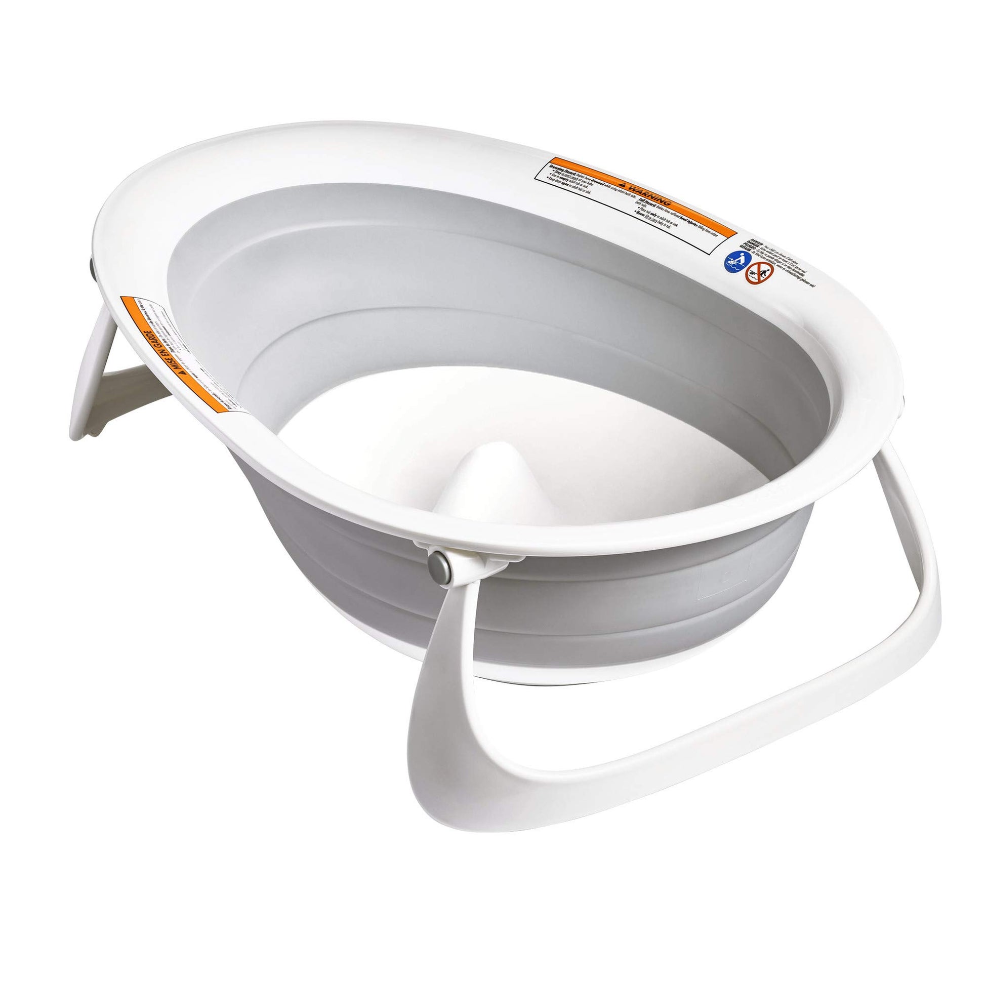 Boon Naked Collapsible Baby Bathtub - Adjustable 2-Position Collapsible Baby Bath for Travel - Recline or Sit Up for Infants and
