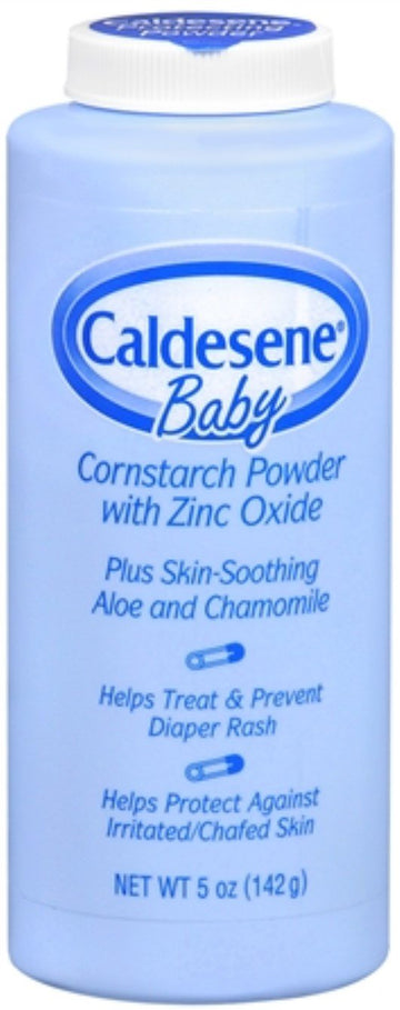 Caldesene Cornstarch Baby Powder With Zinc Oxide, Talc-Free Baby Powder, 5 Oz (3 Pack)