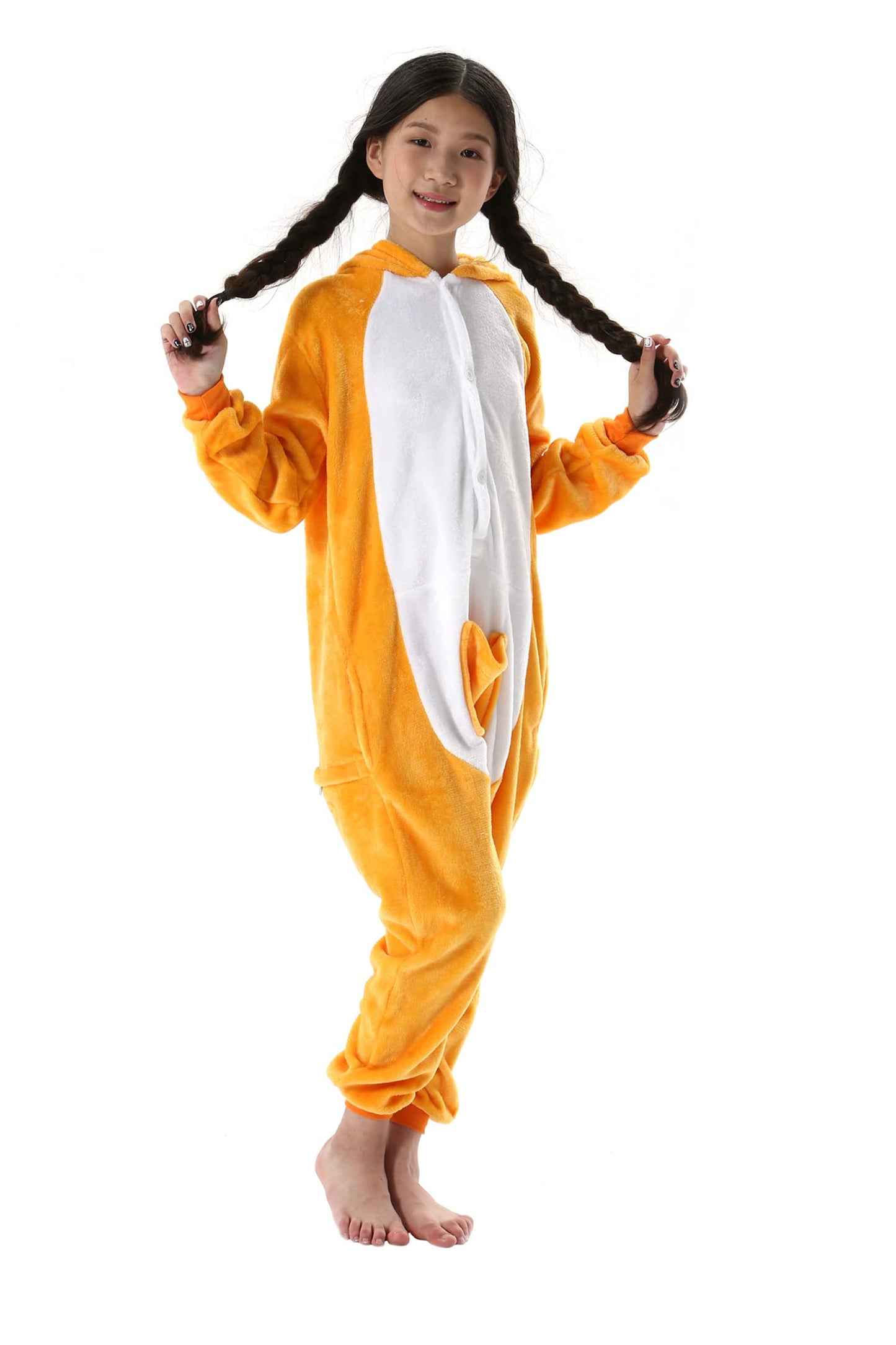 Atoz Onesie For Kids, Animal Pajamas Halloween Cosplay Costume For Girls Boys, Kangaroo 4-5T