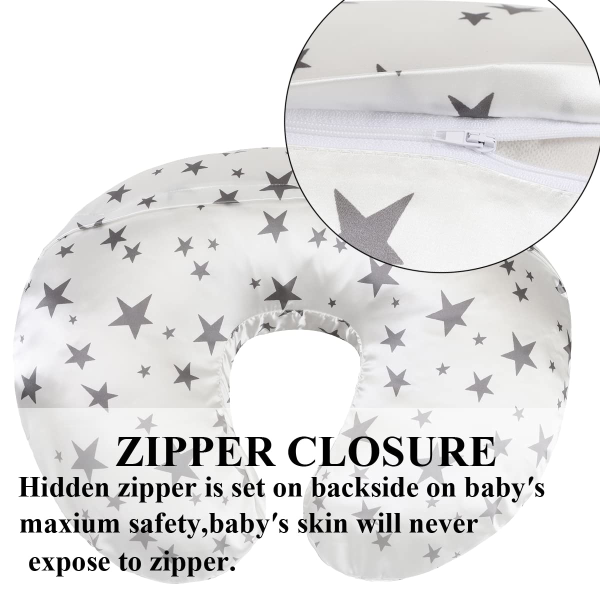 Satin Nursing Pillow Cover Set 2 Pack Ultra Soft Silk Compatible With Boppy Pillow For Breastfeeding Pillow Protect For Baby Hai