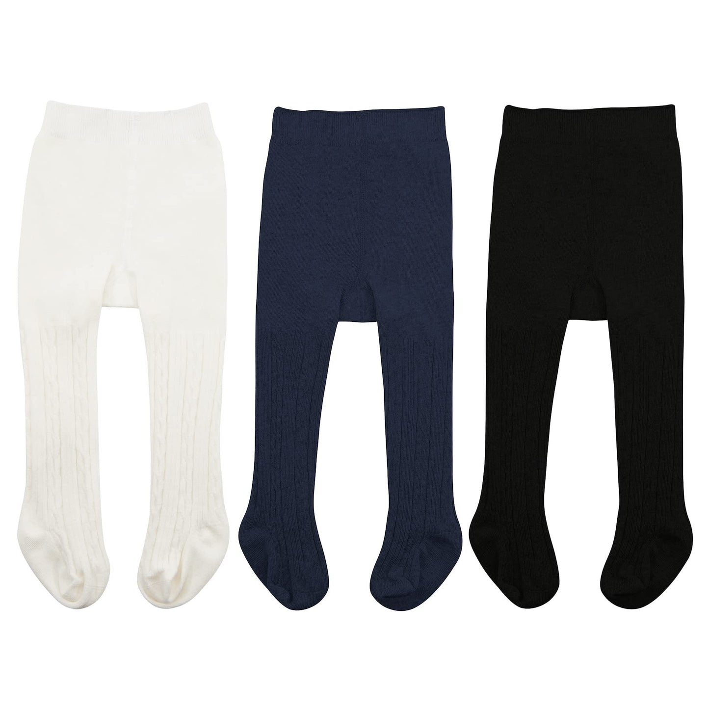 Zando Baby Girl Tights - Ultra Soft Cotton Cable Knit Leggings, Seamless, Warm, Stockings & Dance Tights For Toddler Girls (0-6