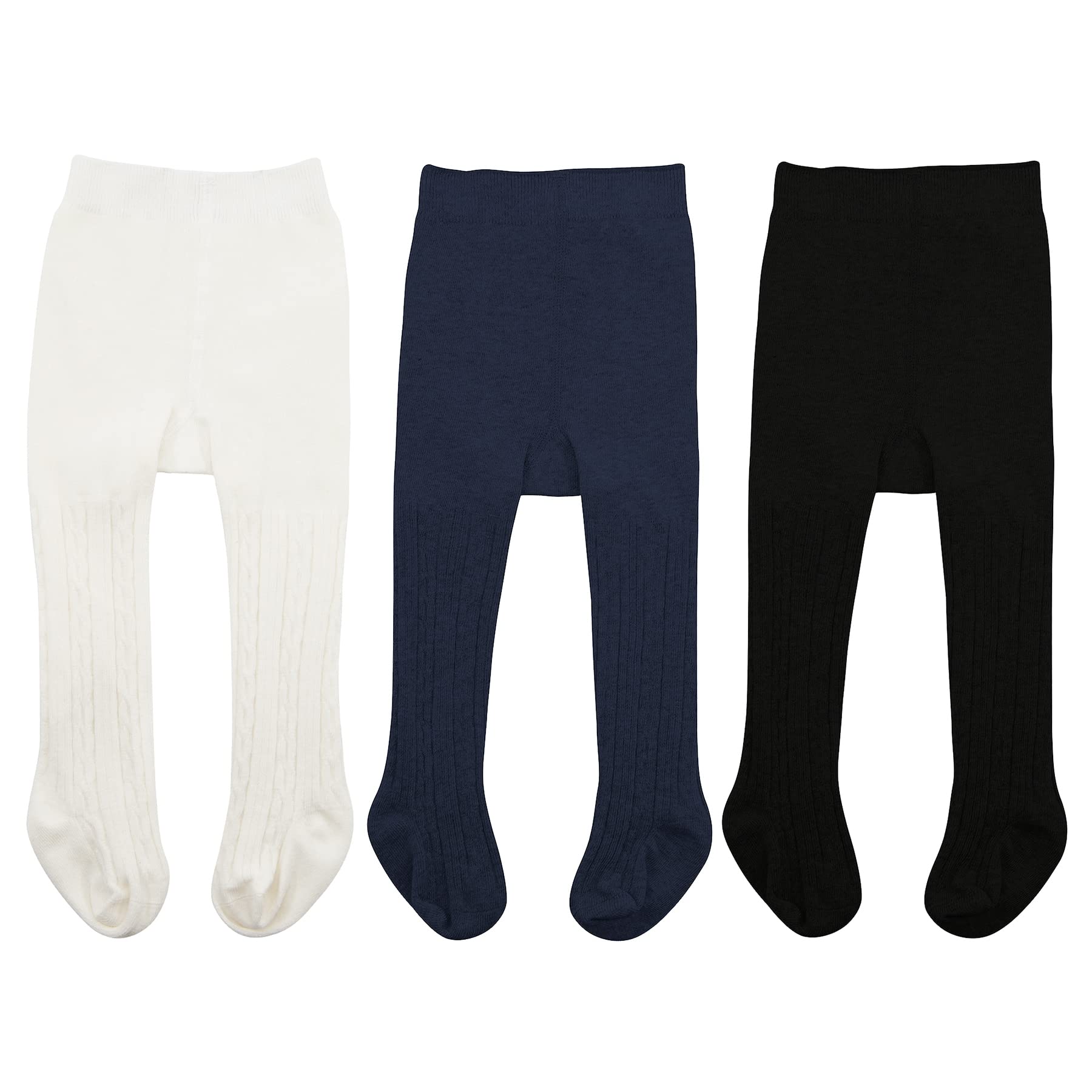 Zando Baby Girl Tights - Ultra Soft Cotton Cable Knit Leggings, Seamless, Warm, Stockings & Dance Tights For Toddler Girls (0-6