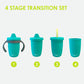 Bblv Kp Silicone Toddler Straw Sippy Cup - 4-In-1 Durable Spill Proof Cups For Kids, Travel Transition Training Cups For Babies,