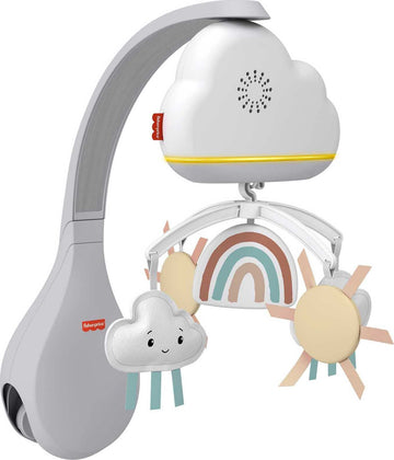 Fisher-Price Baby Toy Rainbow Showers Bassinet Mobile to Bedside Sound Machine with Music & Night Light for Newborn to Toddler A