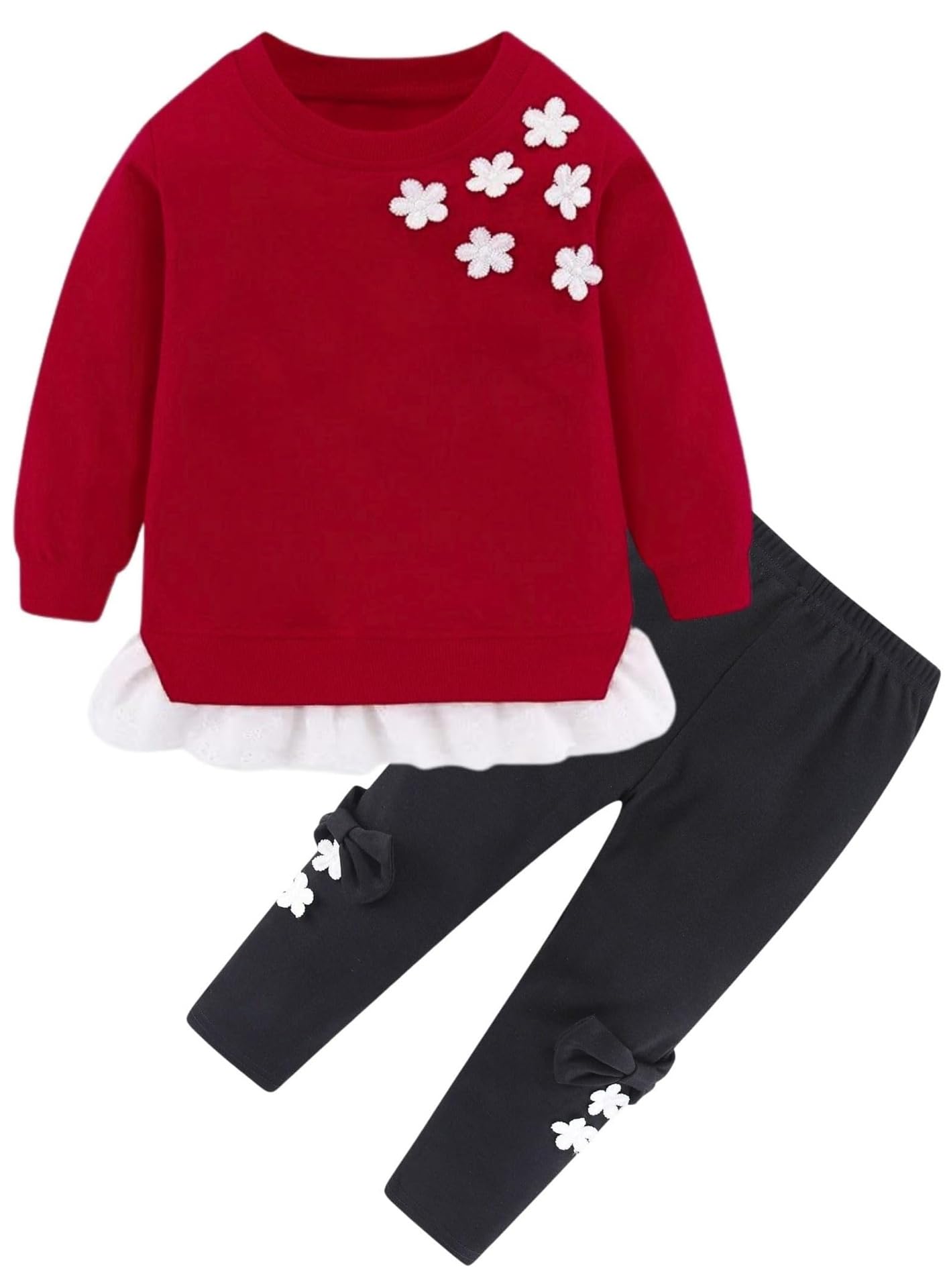 Bomdeals Adorable Cute Toddler Baby Girl Clothing 2Pcs Outfits(303,Red,110)
