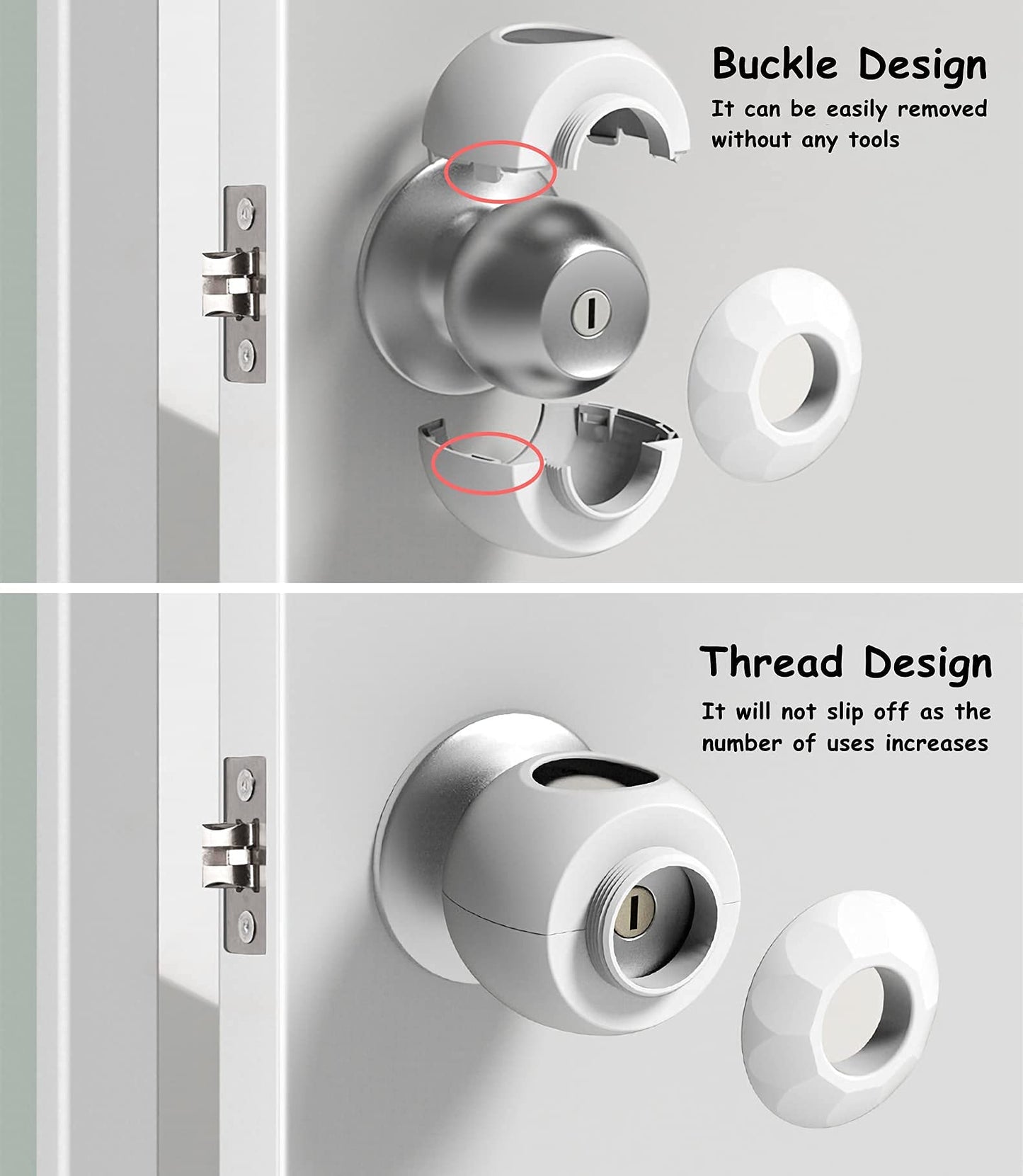 Baby Safety Door Knob Covers 4 Pack Baby Safety Door Handle Protector Child Proof Door Knobs Door Safety For Kids Universal Fit