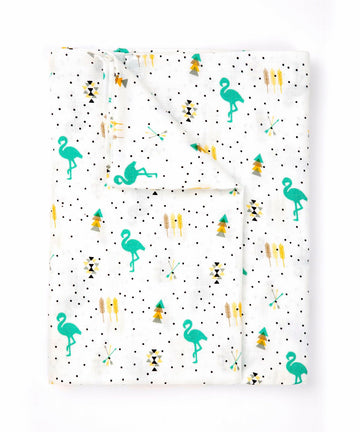 Momzjoy 100% Organic Cotton Muslin Swaddle  for Newborns/Baby | Pack of 1 | 09 Months | Lightweight & Breathable | Boho Flamin