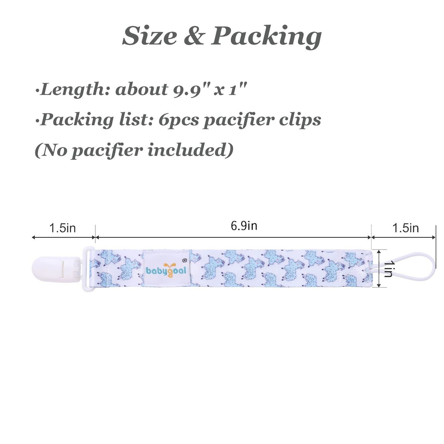 Babygoal Pacifier Clips, 6 Pack Pacifier Holder For Boys And Girls Fits Most Pacifier Styles &Teething Toys And Baby Gift 6Pb02