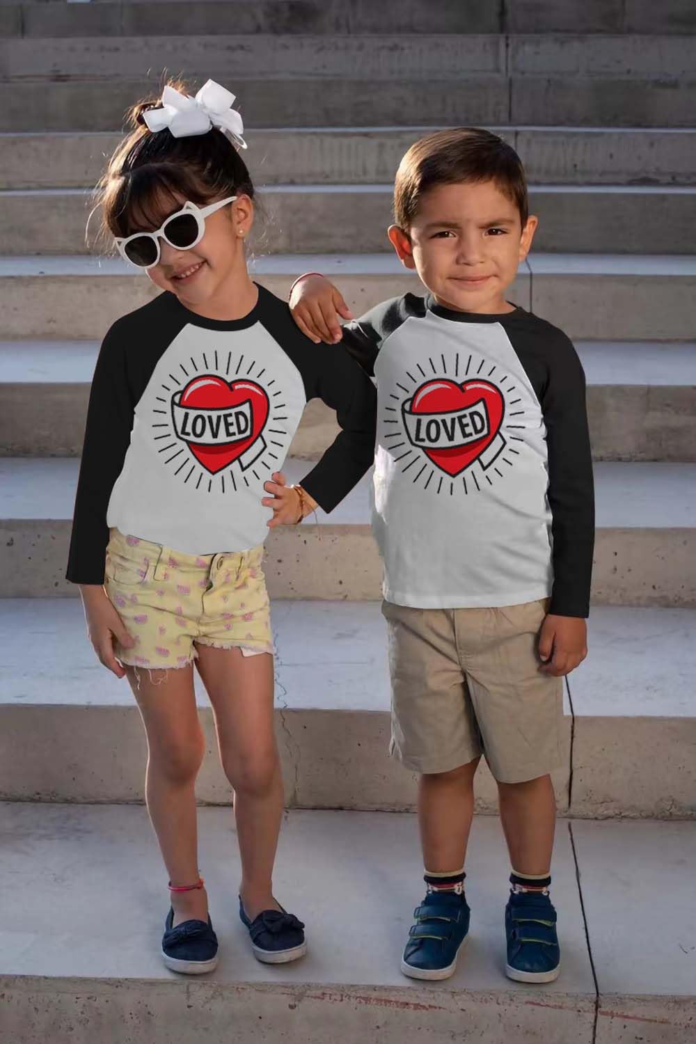 Toddler Boys T-Shirt Valentine'S Day Shirt Heart Tops Kids Long Sleeve Raglan Baby Tees Size 3T 4T