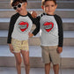 Toddler Boys T-Shirt Valentine'S Day Shirt Loved Heart Tops Kids Long Sleeve Raglan Baby Tees 2T