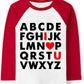 Toddler Boys T-Shirt Valentine'S Day Shirt Abc I Love U Heart Tops Kids Long Sleeve Raglan Baby Cotton Tees 2T