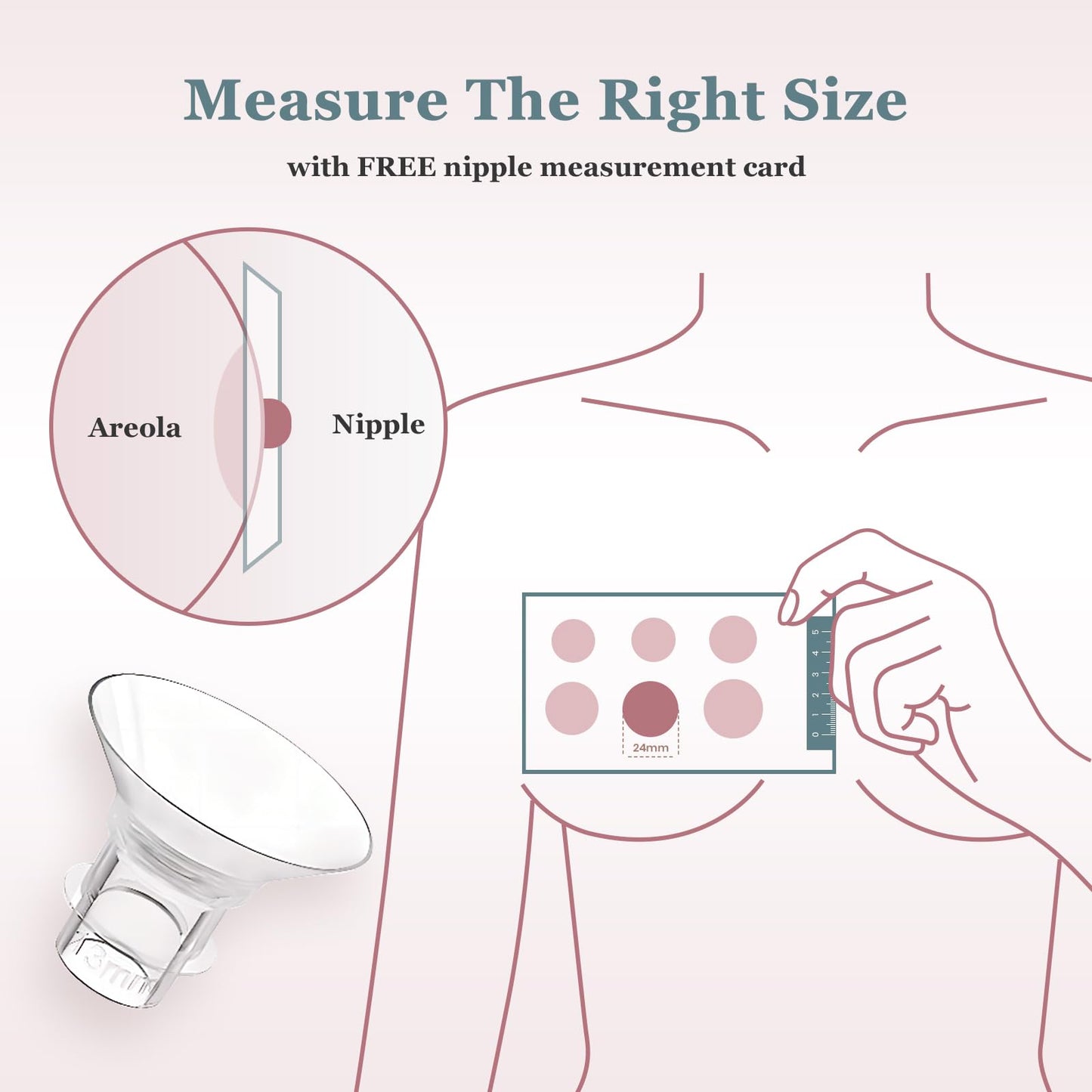 Flange Insert 10Pcs 13/15/17/19/21Mm For 24Mm Flanges/Shields Of Most Breast Pumps,Essential Flange Sizing Kit For Breast Pump R