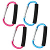 sansheng 4 Pack Large Carabiner 5.5 D Style Click and Carry Bag Carrier Stroller Hooks(Light Blue and Rose red)