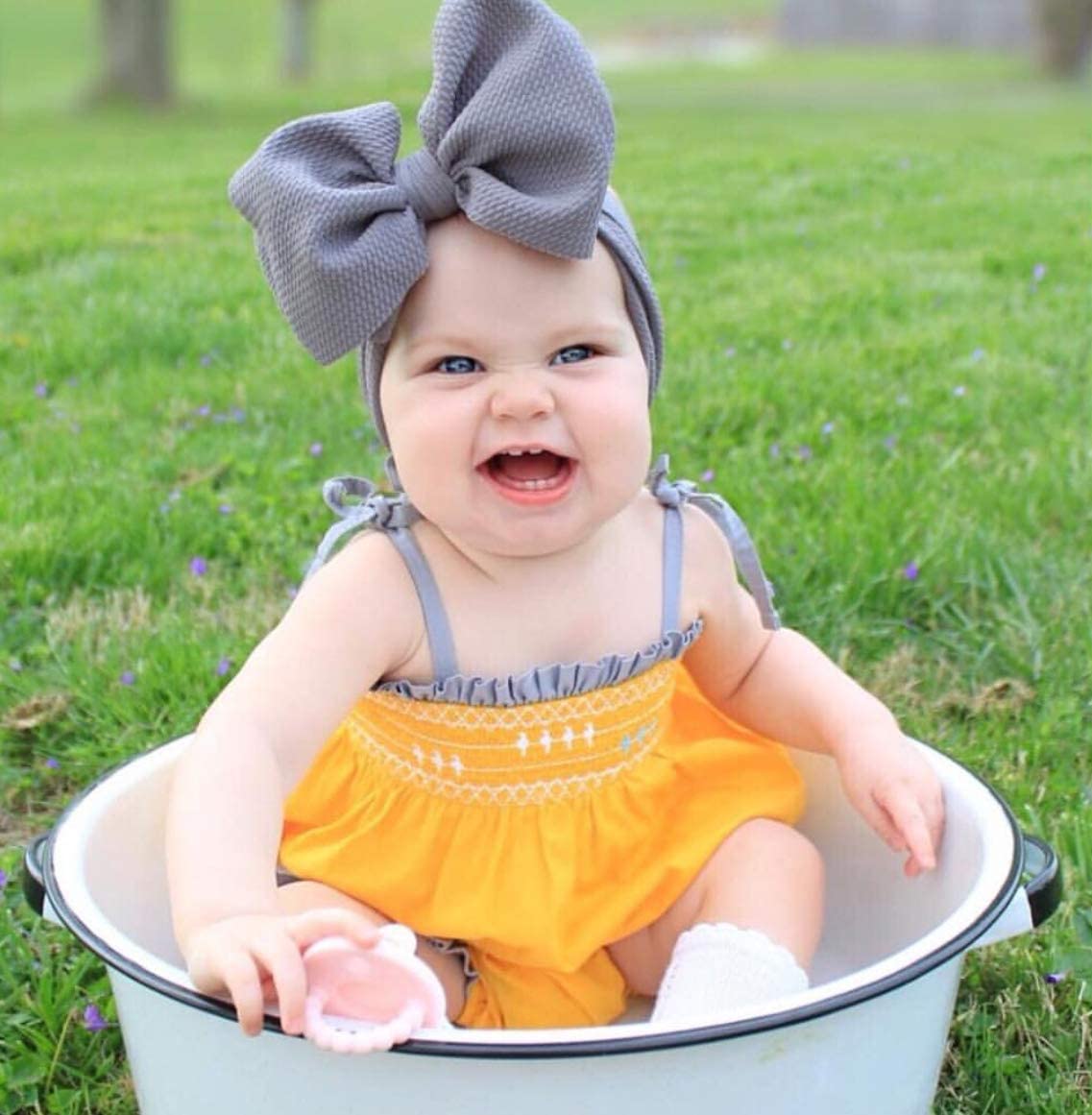 Kidocheese Big Bows Nylon Headbands With Oversized Head Wraps And Hair Accessories For Newborns, Infants, Toddlers, And Girls