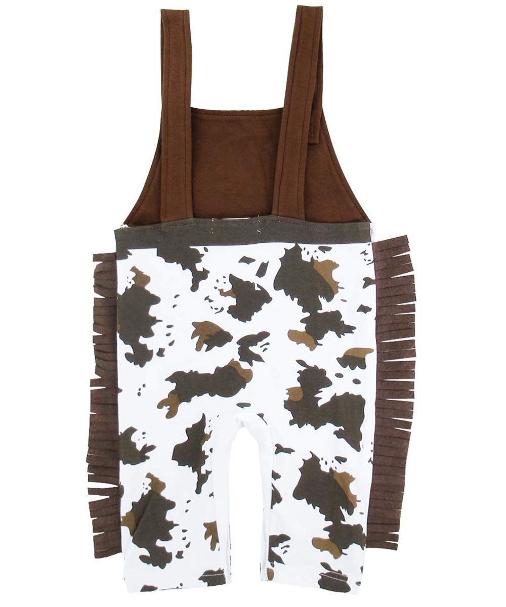 A&J Design Halloween Baby Boys' Western Cowboy Romper Sets With Scarf And Hat (6-12 Months, Brown)