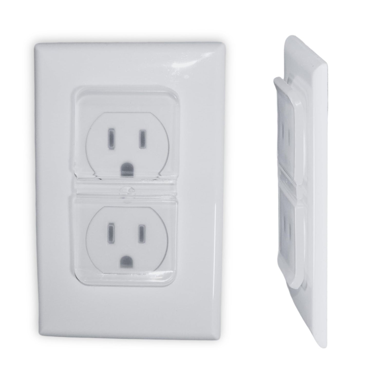 Clear Double Outlet Covers Baby Proofing (20 Pack, 40 Sockets) | Baby Proof Plug Covers For Electrical Outlets | Safe & Secure B