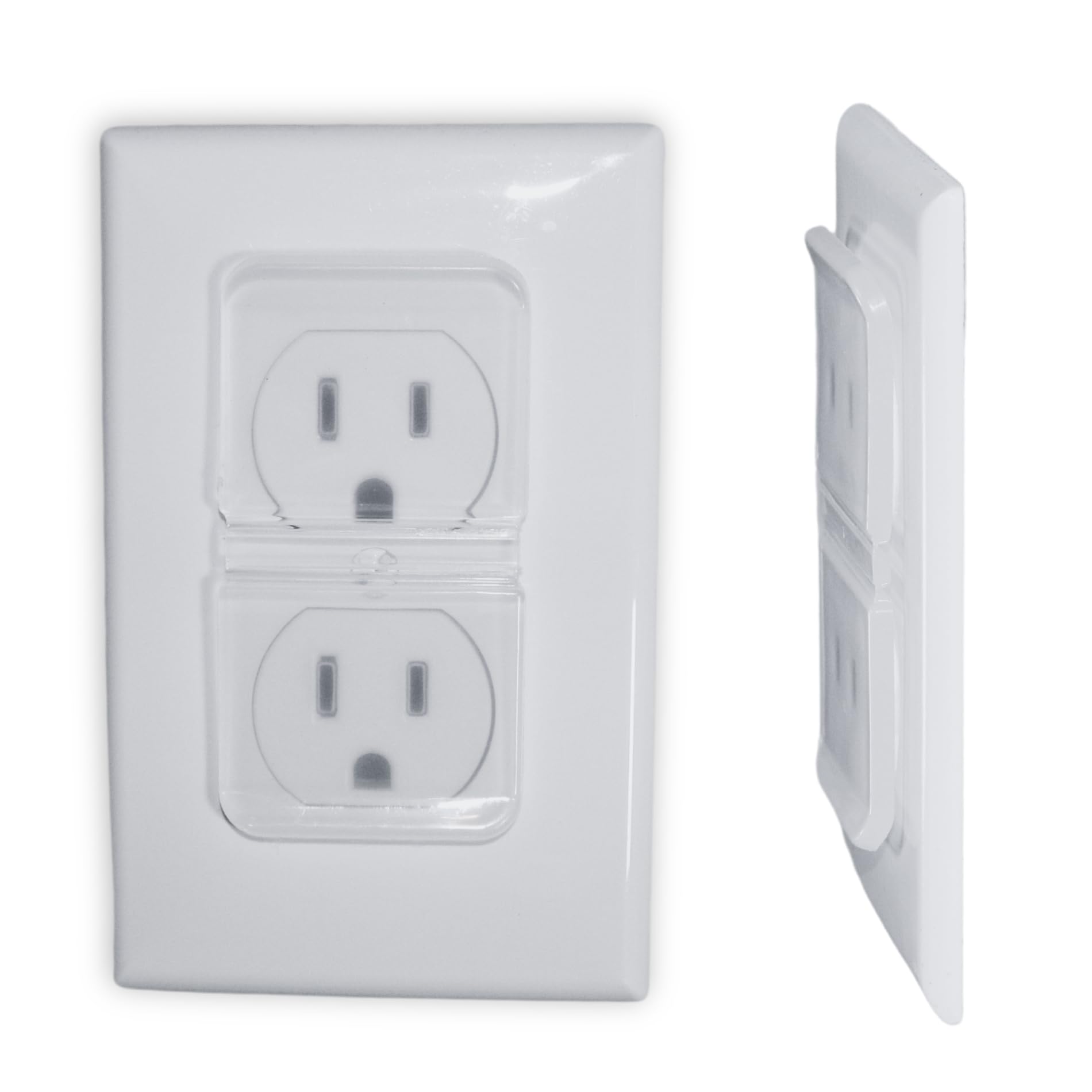 Clear Double Outlet Covers Baby Proofing (20 Pack, 40 Sockets) | Baby Proof Plug Covers For Electrical Outlets | Safe & Secure B