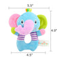 Plush Elephant Soft Rattles Toy for Over 0 Months Newborn Baby Shaker Toy Cartoon Stuffed Animal Ring Rattle