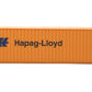 Walthers SceneMaster HO Scale Model of Hapag Lloyd (Orange, Blue) 40 Hi Cube Corrugated Side Container,949-8254