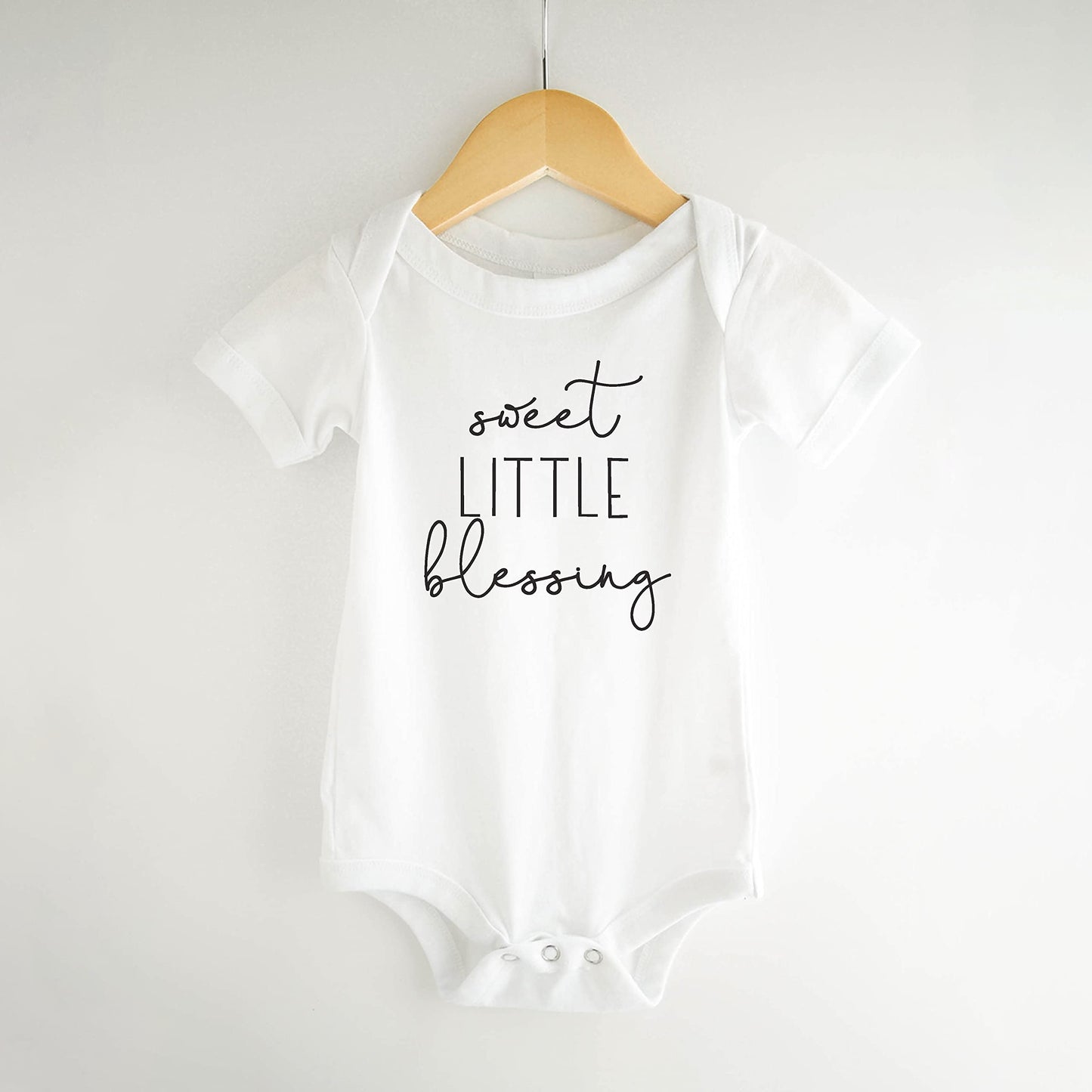Bump And Beyond Designs Baby Girls Pregnancy Announcement For Grandparents Sweet Little Blessing Leotard White, 0-3 Months