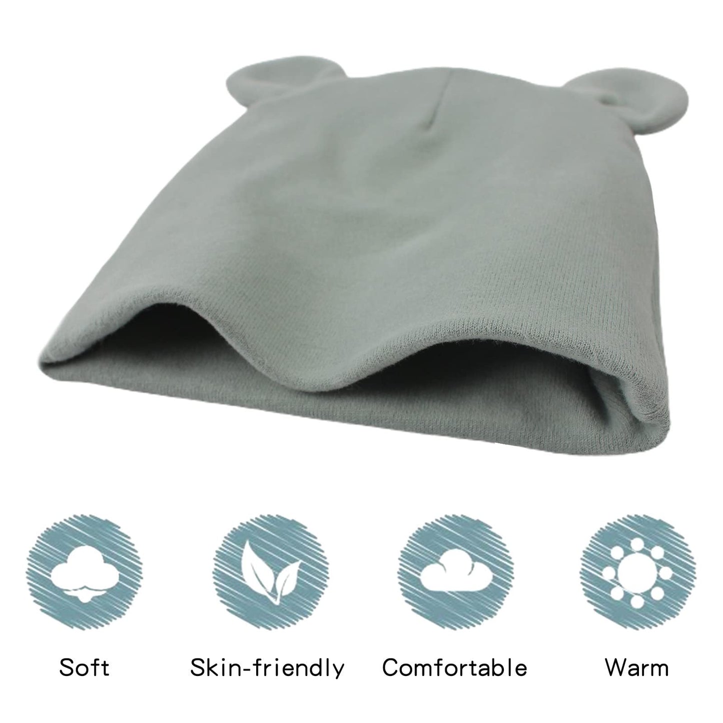 Pesaat Newborn Hospital Hat 0-12Months Preemie Boys Girls Beanie Solid Infant Baby Hats Autumn Winter (4Pack-C, 0-6 Months)