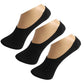 Kaneekshi Black AntiSlip Unisex Cotton Invisible No Show Cotton Loafer Socks With Anti Slip Silicon Grip (Pack Of 3)