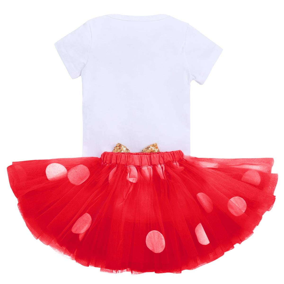 Ibtom Castle Baby Girl Birthday Mini Cake Smash Outfit Infant Girl 1St Birthday Romper Tutu Skirt With 3D Ear Mouse Headband Clo
