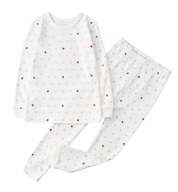 Owlivia 100% Organic Cotton Baby Long Sleeve Pajama Sets, Toddler Boy Girl 2-Piece Sleepwear(6 Years, Pink Heart)