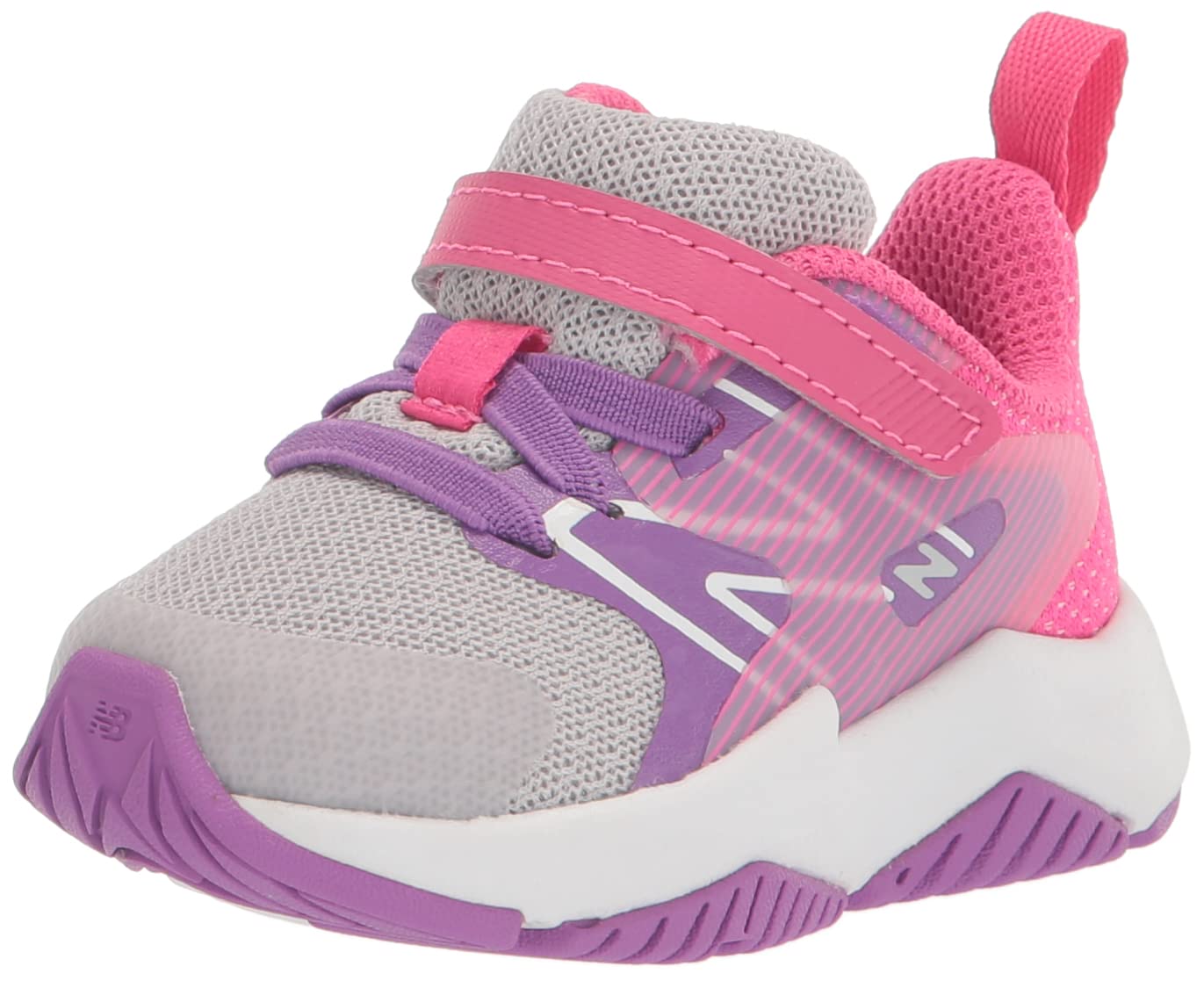 New Balance Kids Rave Run V2 Hook And Loop Running Shoe, Summer Fogmystic Purplehi-Pink, 65 Wide Big Kid