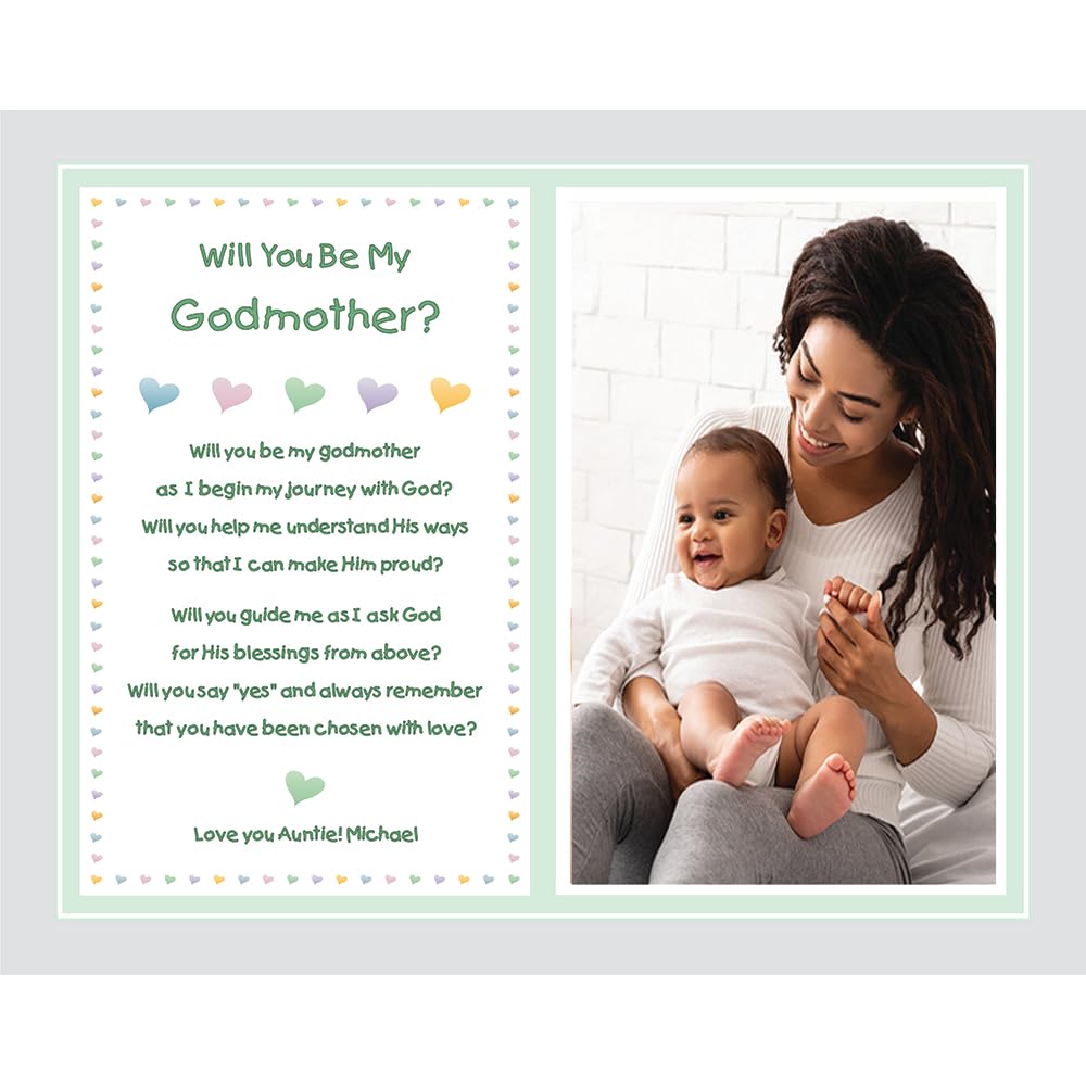 Poetry Gifts Will You Be My Godparents, Godmother Or Godfather, Custom 8X10 Inch Print Personalized With Photo And Name Of Godch