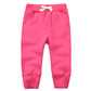 Cuteon Unisex Toddler Jogger Pants Kids Cotton Elastic Waist Winter Baby Sweatpants Pants 1-5Years Rose Red