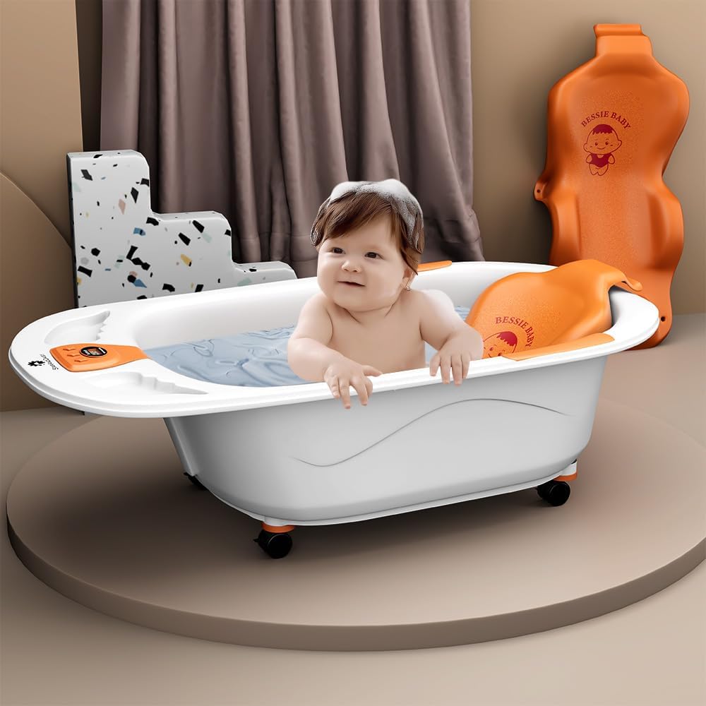 Staranddaisy Baby Bath Tub For 0 To 5 Years/Bath Tub For Kid 0-3 Years/Infants Bathtub With Temperature Censor & Baby Bath Sling