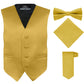 S.H. Churchill & Co. BoyS 4 Piece Vest Set, With Bow Tie, Neck Tie & Pocket Hankie, Gold Size 14