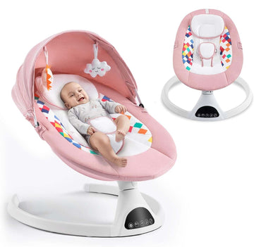 Soobaby Baby Swing for Infants,Electric Bouncer for Babies,Portable Swing for Baby Boy Girl,Indoor Baby Rocker with 5 Sway Speed