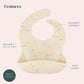 Ava + Oliver Waterproof Silicone Bib Set With Adjustable Neck Closure - Durable Silicone Bibs For Babies - Set Of 2 (Coconut Con