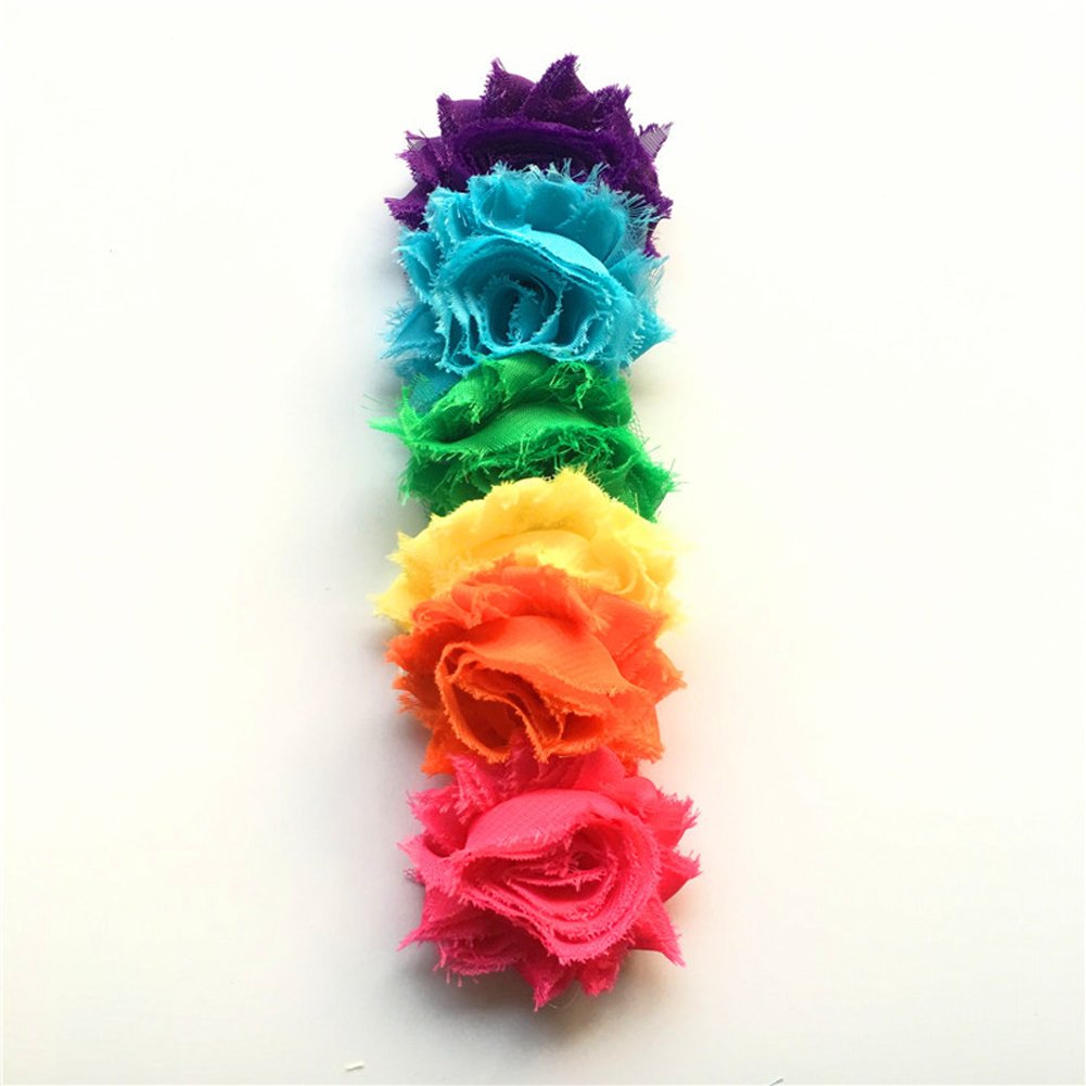 Baby Girls Rainbow Flower Headband Hair Band Accessories Ts-Fd03 (Unedged Chiffon Headband)