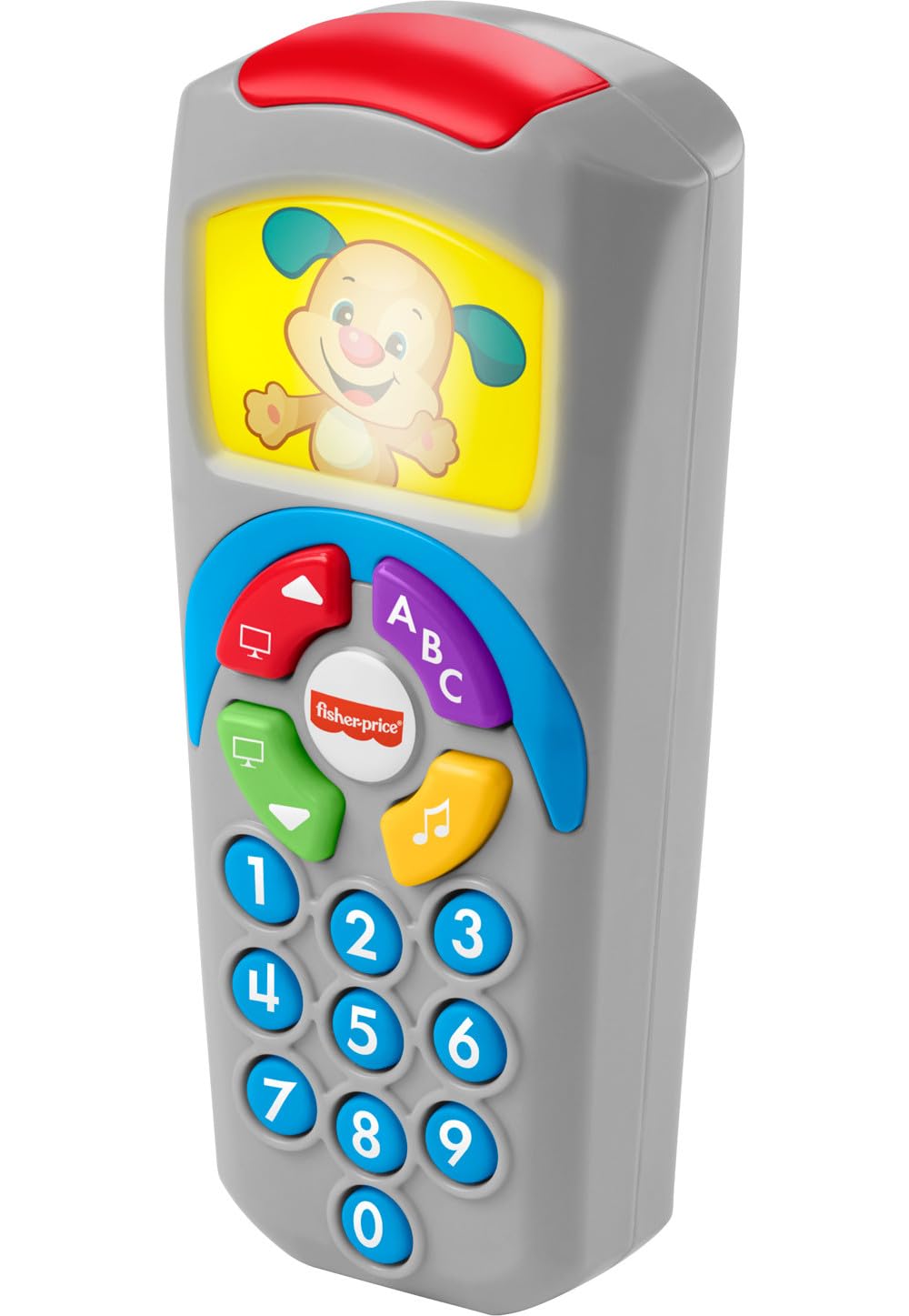 Fisher-Price Baby Learning Toy Laugh & Learn Puppys Remote Pretend TV Control with Music & Lights for Developmental Play Infants