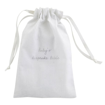 Stephan Baby Keepsake Bible With Embroidered Cover And Ribbon-Tie Closure, White