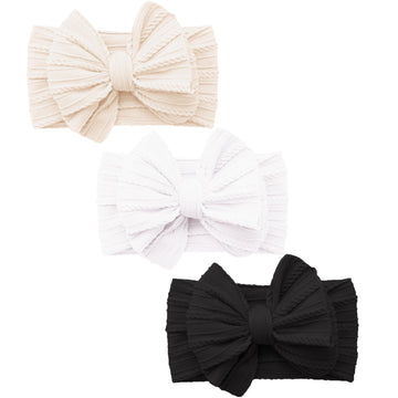 Jesries Baby Headbands And Bows, Handmade Stretchy Nylon Hairbands Hair Bows - Girls Hair Accessories For Newborns, Infants, Tod